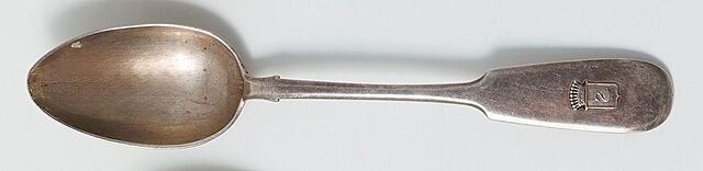 ŁYŻKA Z HERBEM ŁABĘDŹ HRABIÓW DUNIN-BORKOWSKICH, Rosja, Moskwa, po 1908