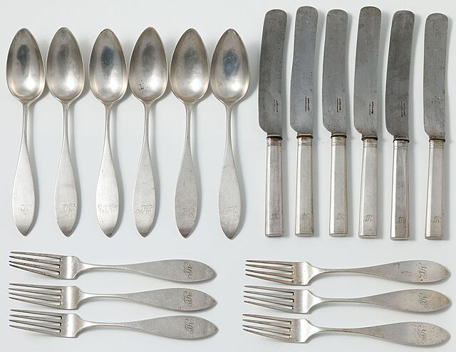 KOMPLET SZTUĆCÓW wz Księstwo Warszawskie, Polska, Warszawa, Karol Filip Malcz, ok. 1840