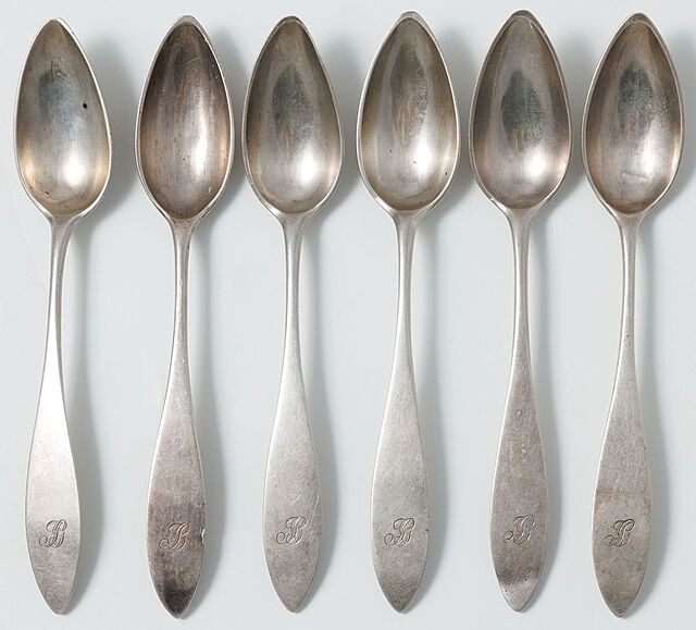 SZEŚĆ ŁYŻECZEK wz Księstwo Warszawskie, Polska, Warszawa, Karol Filip Malcz, ok. 1840