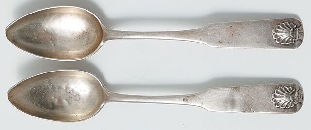 DWIE ŁYŻECZKI Z PALMETĄ, Polska, Warszawa, Karol Filip Malcz, 1860