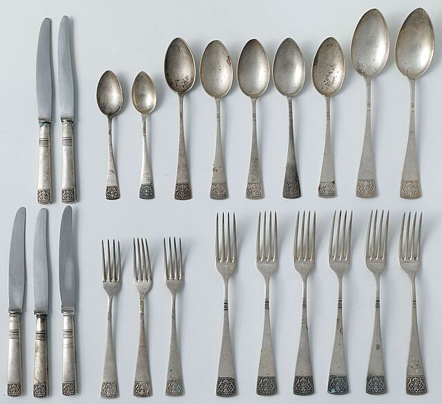 ZESTAW SZTUĆCÓW model z palmetą, Polska, Warszawa, Bracia Hempel, 1921-31