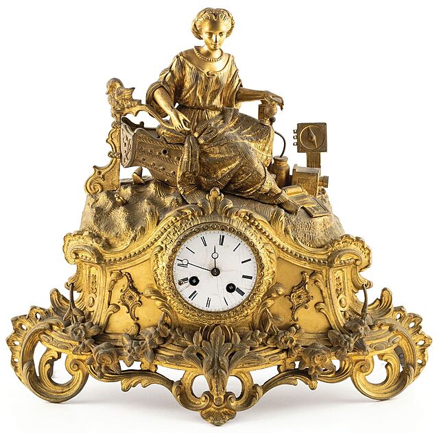 ZEGAR Z PERSONIFIKACJĄ NAWIGACJI, Francja, Paryż, Bracia Japy, po 1844