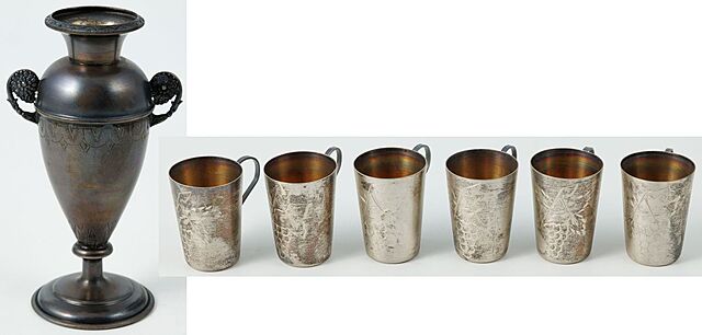 WAZKA I SZEŚĆ KUBECZKÓW, Związek Radziecki, Moskwa 1927-53 i Taszkienckie Zakłady Jubilerskie, 1974