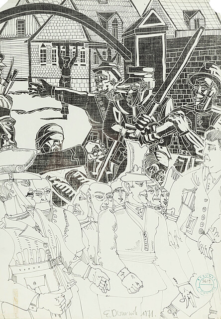 Uśmiechnięte gęby z cyklu "W cieniu budowli", 1971