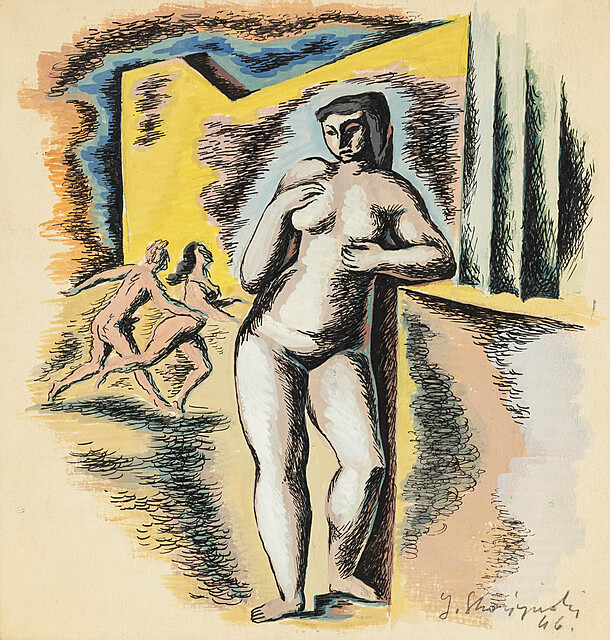 Para prac - kompozycje z trzema postaciami