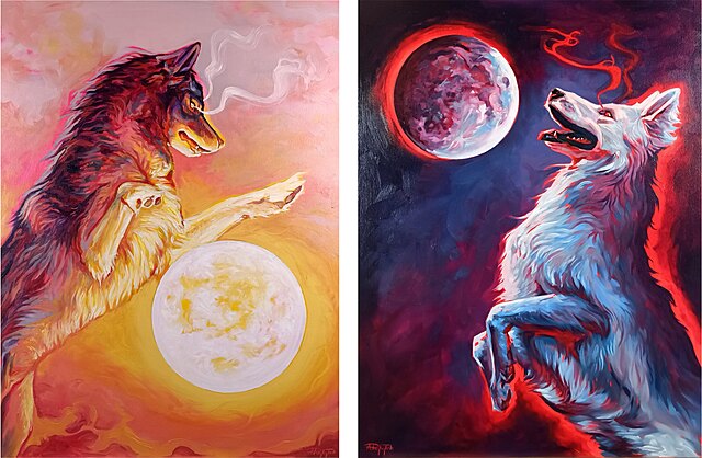 Sköll i Hati, dyptyk, 2024