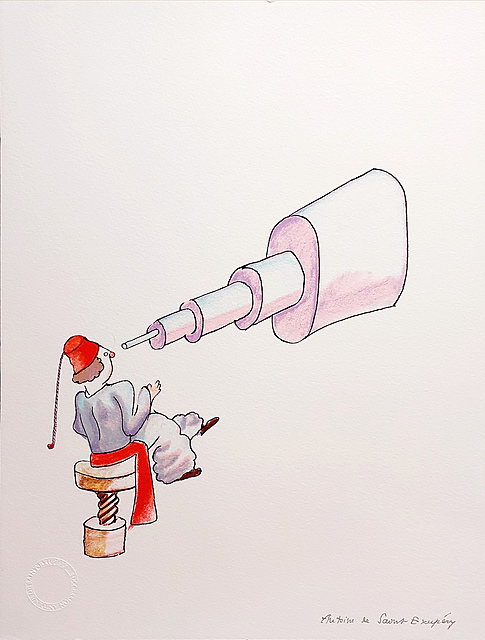 Mały Książę spotyka Astronoma , który odkrył paletę B 612, 2023 (1943)