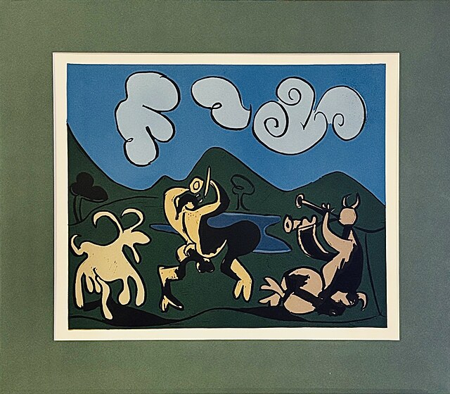 Bachanalia: Dwóch Satyrów i koza, (Deux Satyres et la Chèvre)1962