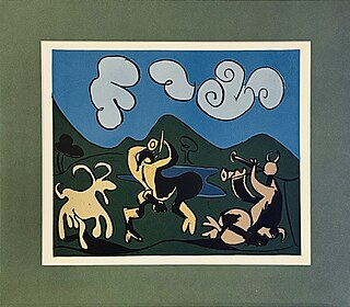 Bachanalia: Dwóch Satyrów i koza, (Deux Satyres et la Chèvre)1962