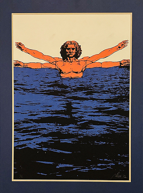  Uomo Vitruviano nell'acqua" (Człowiek witruwiański w wodzie) z serii Progetti 1972