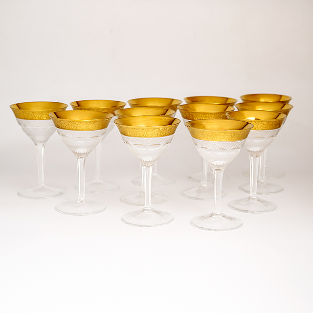 Komplet 12 kieliszków do martini, seria „Splendid”, Moser, Czechy (Karlowe Wary)