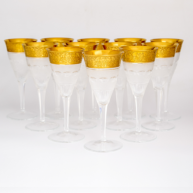 Komplet 12 kieliszków do wina, seria „Splendid”, Moser, Czechy (Karlowe Wary)