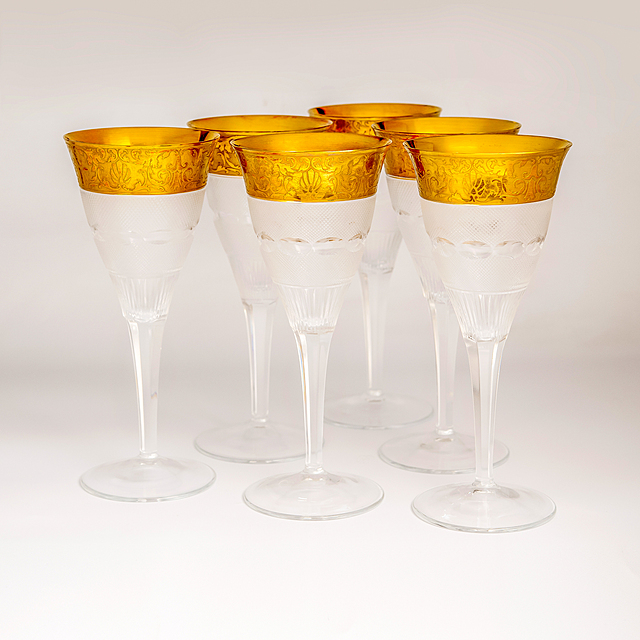 Zestaw 6 kieliszków do wina, seria „Splendid”, Moser, Czechy (Karlowe Wary)