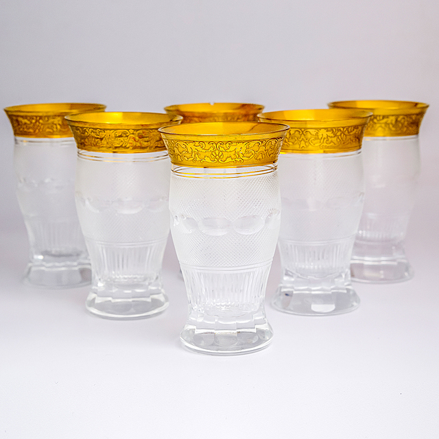 Komplet 6 szklanek do wody, seria „Splendid”, Moser, Czechy (Karlowe Wary)