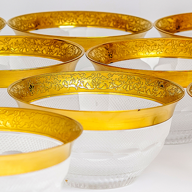 Komplet 11 miseczek, seria „Splendid”, Moser, Czechy (Karlowe Wary)