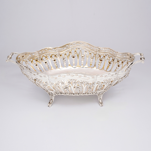 Koszyk srebrny, Storck & Sinsheimer, 
Hanau, XIX/XX w. 