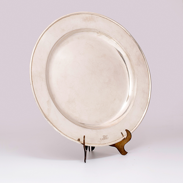 Srebrny talerz, Karol Filip Malcz, Warszawa, II ćw. XIX w.