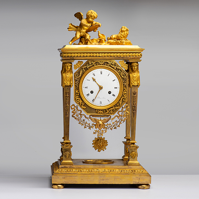 Zegar kominkowy, Falloise à Paris, Paryż, ok. 1800 r. 