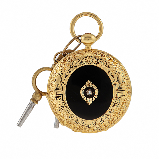 Dekoracyjny zegarek kieszonkowy, Szwajcaria, XIX w.