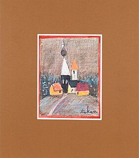 Pejzaż z wieżami kościelnymi