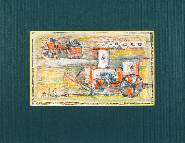 Pejzaż wiejski z maszyną