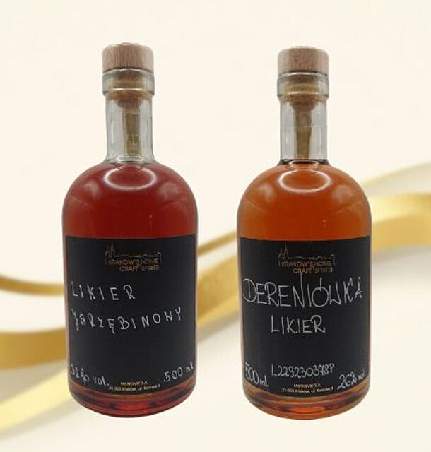 Krakow's Home of Craft Spirits Likier Dereniowy 0,5L 26% Likier Jarzębinowy 0,5L 32% Zestaw