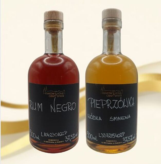 Krakow's Home of Craft Spirits Rum Negro 0,5L 37,5% Pieprzówka 0,5L 37,5% Zestaw