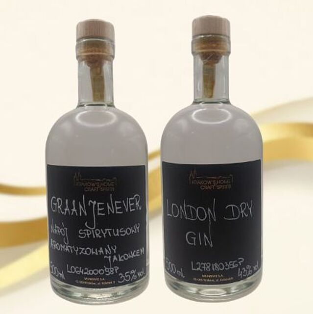 Krakow's Home of Craft Spirits Graan Jenever 0,5L 35% London Dry Gin 0,5L 43% Zestaw