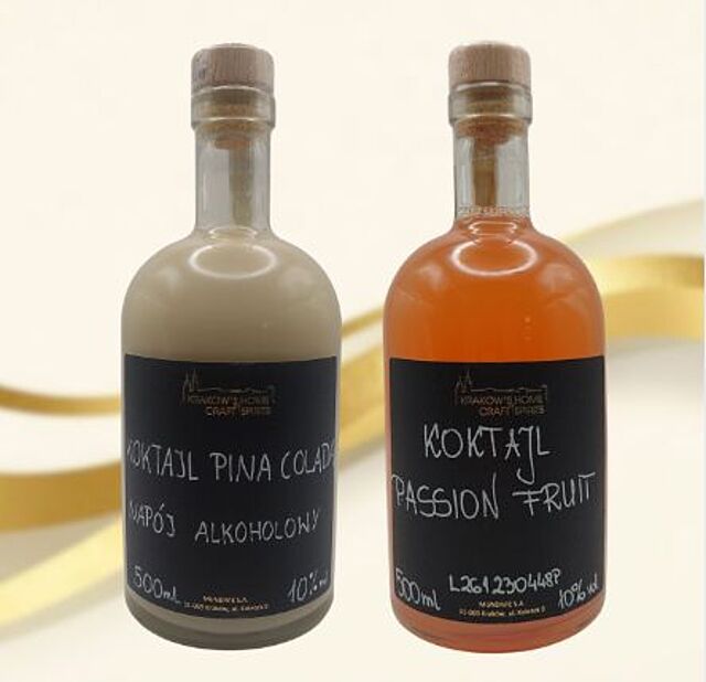 Krakow's Home of Craft Spirits Koktajl Pina Colada 0,5L 10% Koktajl Passion Fruit 0,5L 10% Zestaw