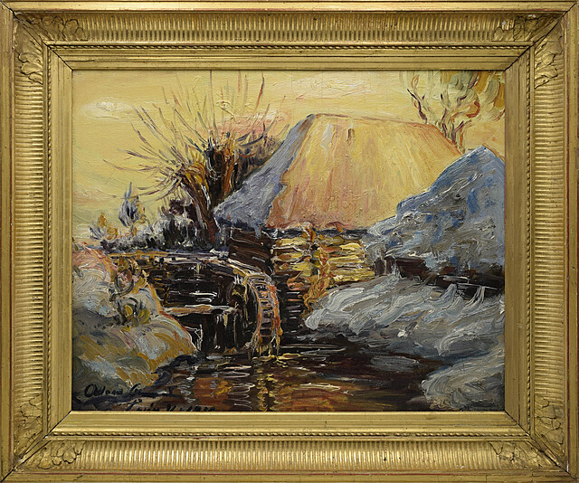 Motyw zimowy z młynem, 1935