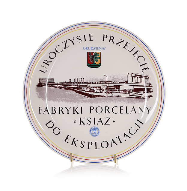 Talerz okolicznościowy "Uroczyste przejęcie Fabryki Porcelany Książ do eksploatacji"