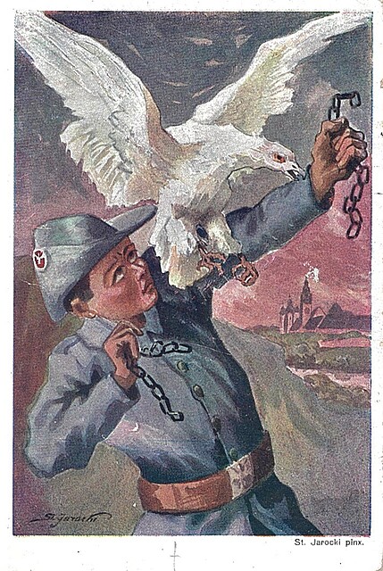 Orzeł zrywający kajdany. St. Jarocki pinx. 