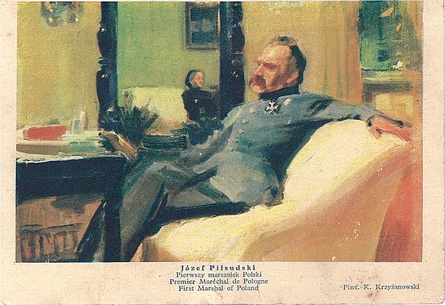 Józef Piłsudski. Pierwszy marszałek Polski. Pinx. K. Krzyżanowski