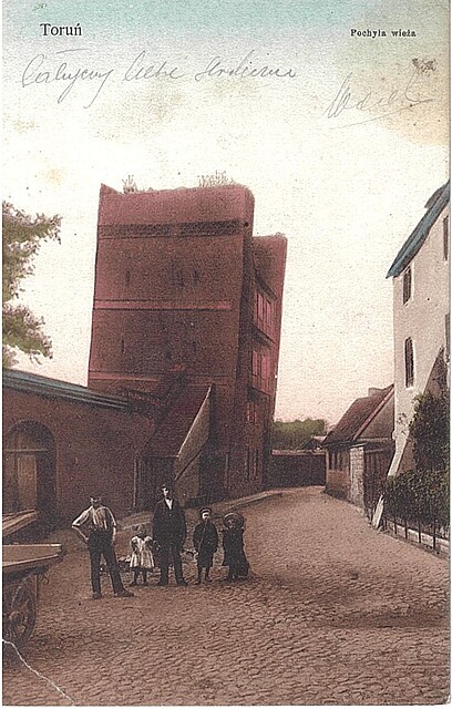 Toruń. Pochyła wieża, 1910-1920