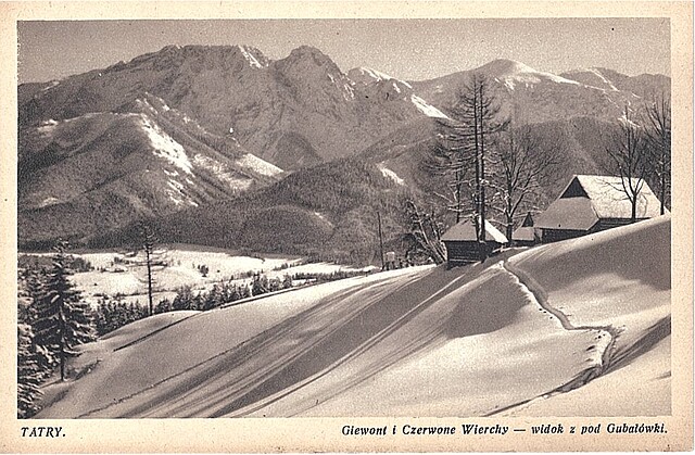 Tatry. Giewont i Czerwone Wierchy - widok z pod Gubałówki