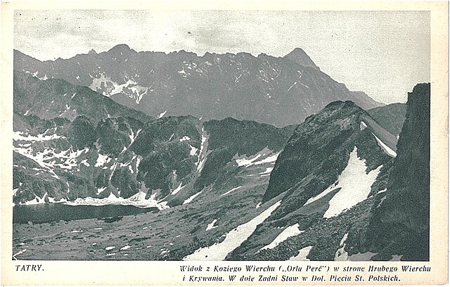 Tatry. Widok z Koziego Wierchu ("Orla Perć") w stronę Hrubego Wierchu i Krywania