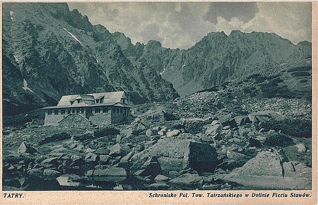 Tatry. Schronisko Pol. Tow. Tatrzańskiego w Dolinie Pęciu Stawów