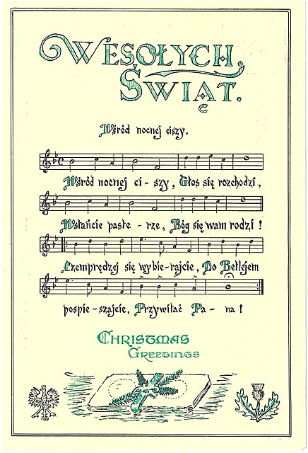 Polska Gwiazdka w Szkocji 1940 r.. Wesołych Świąt. Wśród nocnej ciszy.