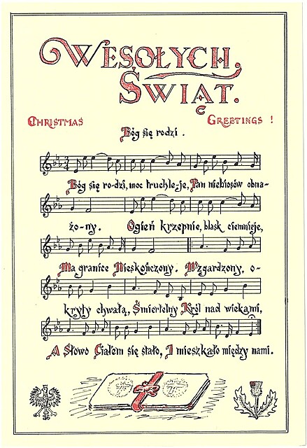 Polska Gwiazdka w Szkocji 1940 r. Wesołych Świąt. Christmas Greetings! Bóg się rodzi.
