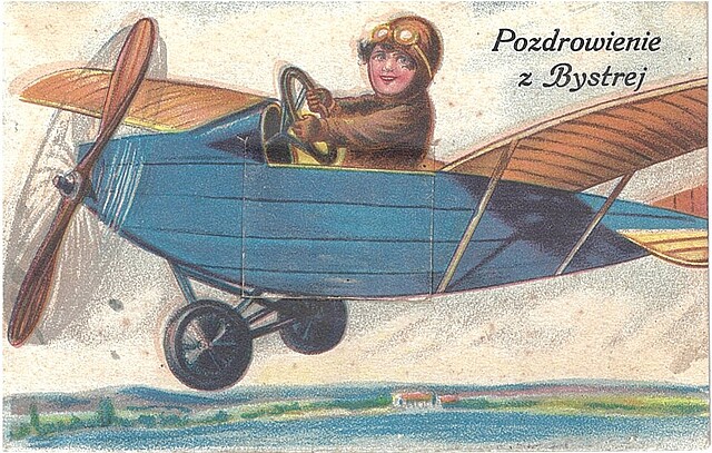 Pozdrowienia z Bystrej. (Pocztówka rozkaładana) 10 małych fotografii, 1931