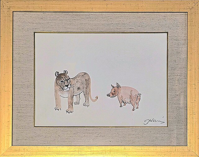 Lwica i maciora. Projekt ilustracji 'Bajki o zwierzętach’ Ignacego Krasickiego