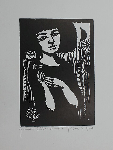 Dziewczyna z różą z cyklu „Judaica” (1964, odbitka późniejsza)