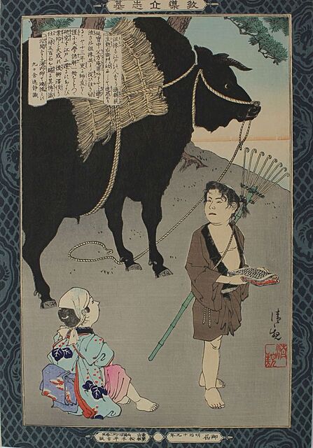 Ogyu Sorai - Praca i nauka (z cyklu "Kyodo Risshi no Motoi"), 1886