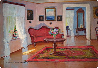 "Wnętrze dworku – salon"