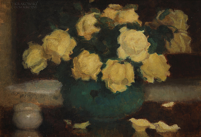 "Martwa natura - żółte róże"