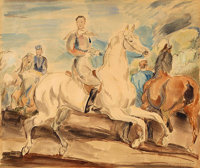 "Jeźdźcy | W galopie" (praca dwustronna)