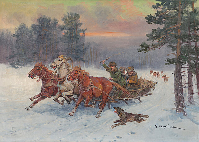 "Atak wilków na sanie"