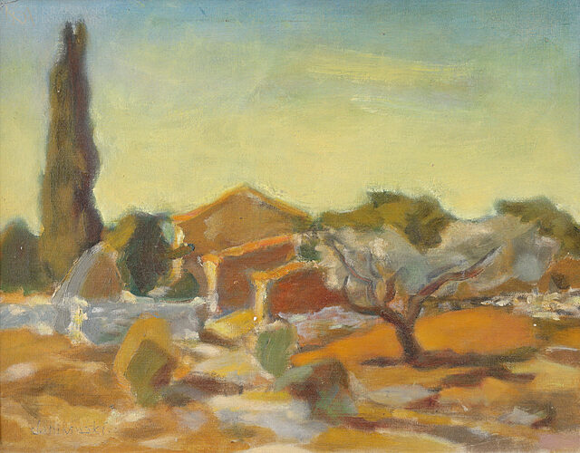 "Krajobraz z cyprysem"