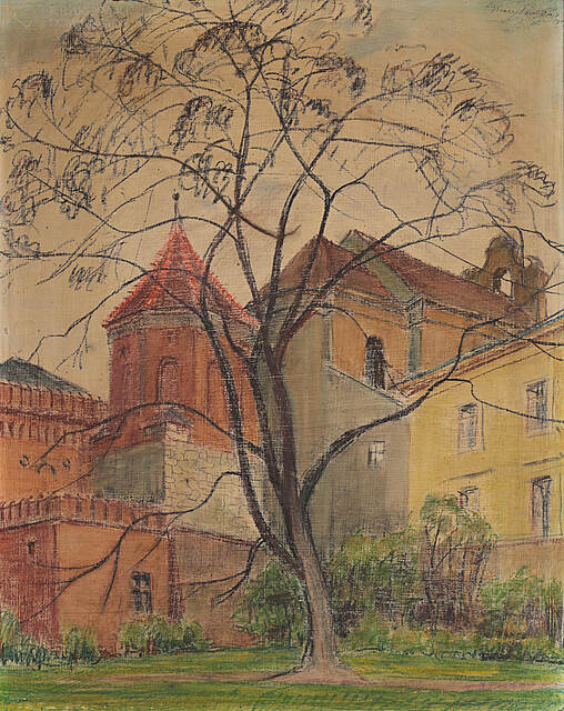 "Kraków - widok na Basztę Ciesielską" (1929)