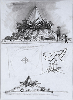 "Kompozycja z piramidą" (praca dwustronna)